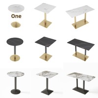 Table de négociation ronde ou carrée en dalle de roche de luxe léger pour café, salle à manger, zone de service de restauration rapide et usage commercial