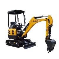 Excavadora de la mejor opción para el desarrollo de infraestructura global Mini Hyudraulic Digger Rigs 1.7ton Yuchai U17 Precio