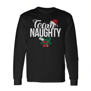 Camiseta de manga larga Team Naughty, regalo navideño para parejas, camisa a juego - Product Image 2