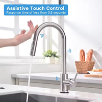 Robinet de cuisine intelligent à capteur tactile, luxe, SUS304, à poignée unique, extractible, économie d'eau, mélangeur chaud et froid à 2 voies