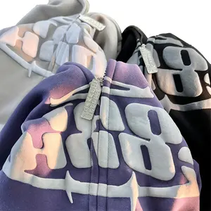Finch Garment Customize New Fashion full zip up Hoodies Custom Logo 3d Puff Print heavyweight hoodie