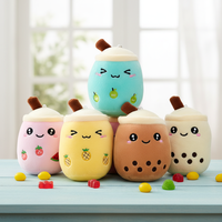 Vente en gros usine Porte-clés en peluche doux de 10 cm en forme de tasse de thé au lait, pendentif Boba, breloque de sac, cadeau anti-stress pour sac à dos