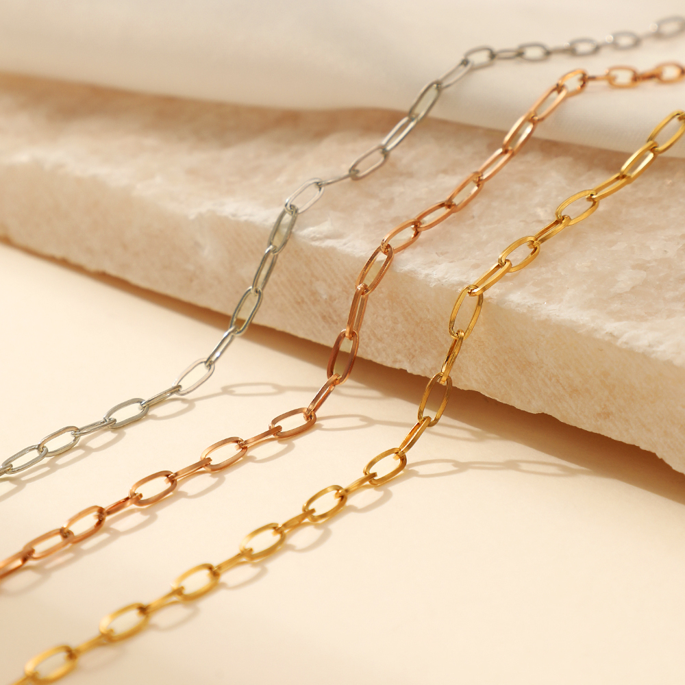 Chaîne à Maillons Non Soudés En Acier Inox 304 - Dimensions 4x3x0,8 Mm - Bobine De 10 Mètres - Pour Fabrication De Bijoux (bracelets, Colliers)