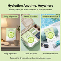 Soins de la peau aux plantes et aux fruits, directement de l'usine OEM, masque facial en feuille de concombre naturel, éclaircissant, hydratant et anti-âge