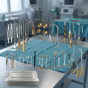 Ensemble d'instruments chirurgicaux en acier inoxydable pour augmentation mammaire, avec boîte - Product Image 2
