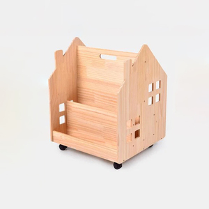 Estantería de Madera con Forma de Casa para Niños, Organizador Creativo de Libros y Juguetes con Almacenamiento Abierto y Ruedas - Product Image 5