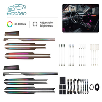 Kit d'éclairage LED ambiant pour voiture gravé au laser effet bois, 64 couleurs, pour Volkswagen Passat B8 2017-2021, éclairage intérieur