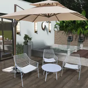 Super Sale Antique Vintage Wrought Cushioned Outdoor Chair Garden Furniture For Patio Backyard Dining Iron Wire Chair