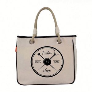 Sac de shopping en toile de coton personnalisé avec logo 18 oz avec fermeture éclair - Product Image 1