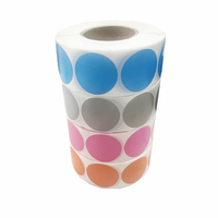 Rouleau d'autocollants thermiques ronds en vinyle holographique imperméable de 10 à 100 mm, adhésif, couleur