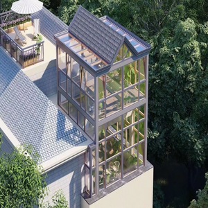 <span class=keywords><strong>Solarium</strong></span> Résidentiel Moderne à Toit Triangulaire en Alliage d'Aluminium pour Extérieur, avec Double Vitrage Trempé, Alimenté par Énergie Solaire et Écologique - Product Image 1