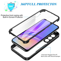 Coques de téléphone portable avec protection d'écran intégrée pour Samsung Galaxy A17 A07 A27 A57 A16 A06 A36 A56 A15 S26 Ultra, coque transparente