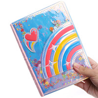 Nouveauté : Carnet de notes A5 Kawaii mignon, journal à paillettes, couverture en cuir personnalisée, reliure cousue, style magnétique, cadeau