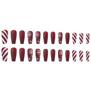 <span class=keywords><strong>Uñas</strong></span> Postizas <span class=keywords><strong>Navideñas</strong></span> Bufenia, 24 Piezas, Diseño <span class=keywords><strong>de</strong></span> Copo <span class=keywords><strong>de</strong></span> Nieve, Estilo Bailarina, Cobertura Completa, Acrílicas, Pre-diseñadas, Forma Ataúd, Longitud Media, para Mujer - Product Image 2