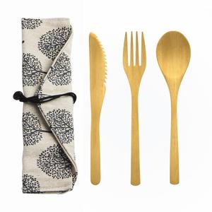 <span class=keywords><strong>Biodégradable</strong></span> en bambou couverts de voyage <span class=keywords><strong>kit</strong></span> en stock couverts 3 in1 - Product Image 3