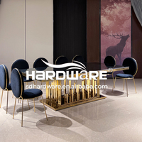 Table de banquet rectangulaire de luxe, nouveau style, plateau en MDF blanc, acier inoxydable doré