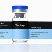 Étiquettes personnalisées imperméables pour flacons de peptides - Autocollants pour flacons en verre transparent de 3 ml, 5 ml, 10 ml pour l'emballage de la recherche en laboratoire