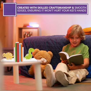 Sujetalibros Decorativos de Dinosaurios <span class=keywords><strong>Stego</strong></span> y Trex para Libros Infantiles, Juego de Madera Decorativa para Habitación de Niños, Cuarto de Bebé, Decoración de Aula - Product Image 5