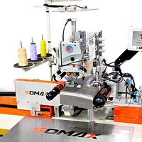 Machine à coudre industrielle programmable automatique à point de recouvrement SOMAX SM-07B haute vitesse pour enfants, avec moteur à engrenages, idéale pour les polos