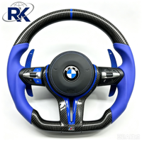 Volant en cuir Nappa bleu en forme de T avec palettes de changement de vitesse en carbone, style sport et luxe pour châssis F, directement de l'usine