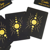 Jeu de cartes de tarot personnalisées imprimées sur papier, 36 cartes à coins arrondis, motif points, estampage à chaud doré, avec boîte magnétique et guide