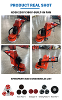 Machine à meuler le béton G350 4KW 220V avec ventilateur anti-poussière intégré, polisseuse de sol pour la préparation de surfaces commerciales