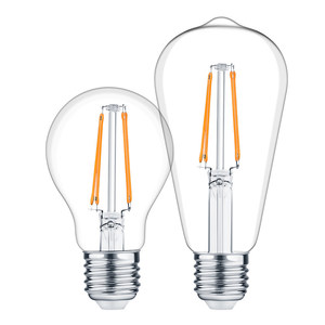 Bombilla LED de Estilo Edison, Retro-Vintage, de Diseño, con Base de Rosca E27/E14, Filamento Transparente, para Paisajismo, con Soporte para Regulador de Intensidad - Product Image 1
