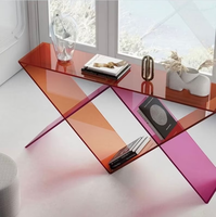 Table d'appoint en plexiglas irisé au design personnalisé table console contemporaine nordique colorée moderne et minimaliste pour le salon