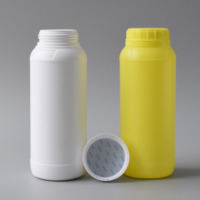 Bouteille ronde opaque en HDPE, à paroi côtelée, avec bouchon à vis fileté, pour emballage agricole, produits chimiques agricoles, vente en gros, usine