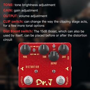 Pedal <span class=keywords><strong>de</strong></span> Guitarra JOYO Dr. J Series D59 LANCELOT DISORTION, Amplificador Clásico <span class=keywords><strong>de</strong></span> <span class=keywords><strong>los</strong></span> Principios <span class=keywords><strong>de</strong></span> <span class=keywords><strong>los</strong></span> <span class=keywords><strong>80</strong></span> con un Aumento <span class=keywords><strong>de</strong></span> 15dB y Más Opciones Tónicas - Product Image 3