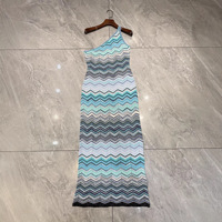 Robe en tricot à col bateau pour femme, nouvelle collection printemps/été, style français, à carreaux contrastants, en nylon/coton, taille élastique