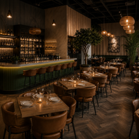 Service de design d'intérieur commercial pour la rénovation de restaurants occidentaux et d'hôtels, tables à manger en bois massif, design de bar, décoration personnalisée