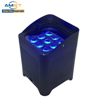 Lampu Par LED Baterai Tahan Air IP65 9x18W RGBWAUV Uplight Nirkabel dengan Remote IR untuk Pesta DJ dan Liburan