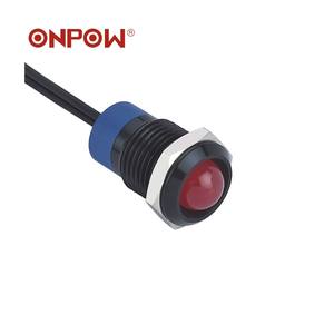 ประเภทใหม่! โคมไฟโลหะ (CE, RoHS) ONPOW หัวแบน12มิลลิเมตรโคมไฟสัญญาณที่มีตัวบ่งชี้โลหะตะกั่วลวด - Product Image 4