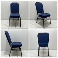 Chaise de banquet empilable avec cadre métallique et sac en filet pour événements et hôtels