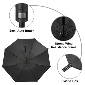 Parapluie Grande Taille Entièrement Automatique à Double Ouverture, Ventilé, Résistant au Vent, Imperméable, avec Baleines Robustes en Fibre de Verre – Cadeaux d'Affaires Personnalisés - Product Image 3