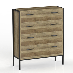 New Design Metal Wood Melamine Laminate Living Room Furniture Wooden 4 Drawers Cabinet Chest Of Drawers