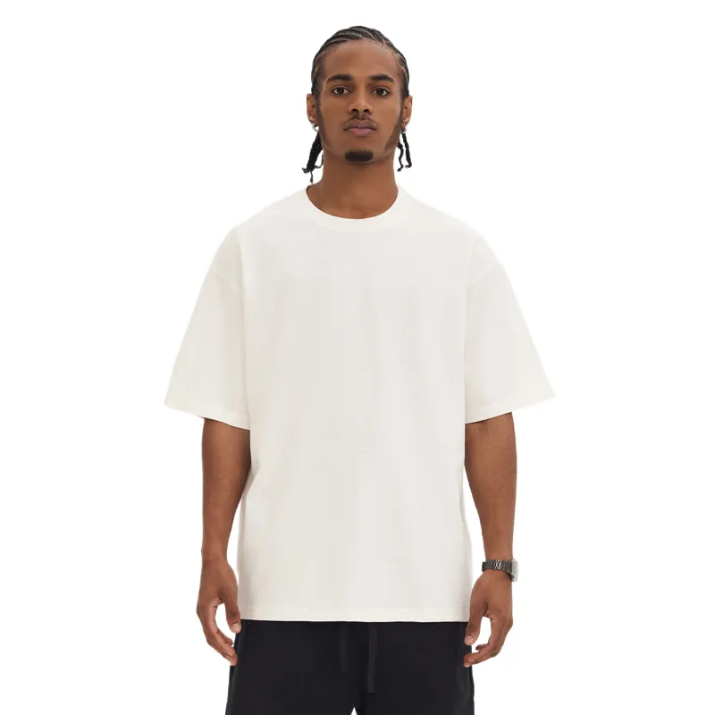 T-shirt da uomo casual oversize in bianco t-shirt da uomo