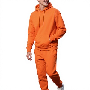 Chándal Deportivo de Invierno para Hombre, Color Naranja, con Capucha, Manga Larga, Color Sólido, 100% Algodón, Transpirable, Informal, con Logotipo Estampado en la Parte Delantera - Product Image 5
