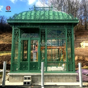 Gazebo Vittoriano da Giardino di Grandi Dimensioni in Ferro Battuto e Vetro di Alta Qualità per Esterni - Product Image 6