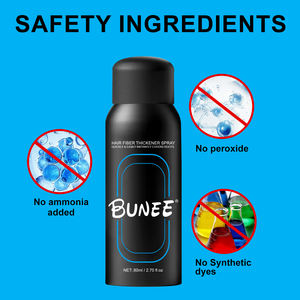 Spray de fibres de construction de cheveux de kératine naturelle de haute qualité épaississant la <span class=keywords><strong>craie</strong></span> de cheveux Fibres noires Spray aérosol Cabelo Fibra Premium - Product Image 5