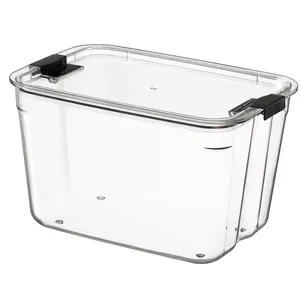 Hot Sale Transparent Plastic PET Living Room Small Sundries Sealed Storage Box with Lid