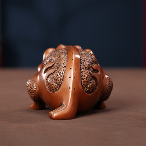 Figura de rana de bronce púrpura Copper World, bestia auspiciosa en miniatura hecha a mano para decoración del hogar, sala de estar, oficina y escritorio - Product Image 4