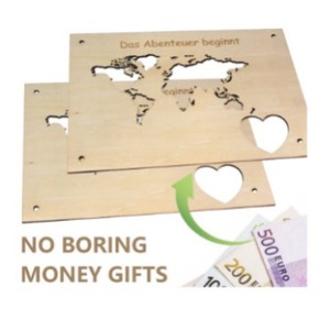 Fermasoldi in Legno Regalo per Amanti dei Viaggi - Porta Soldi Creativo con Mappa del Mondo in Legno, Porta Contanti Artigianale Unico - Product Image 4