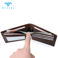 Desain Baru Harga Pabrik Cepat Kustom Berkualitas Tinggi 100% Kulit Asli Bermerek Anti RFID Dompet Tempat Kartu MEYSHE Pria