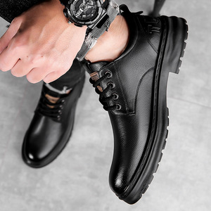 Chaussures Oxford en cuir véritable pour homme de style italien haut de gamme, fabriquées à la main, à bout pointu, à enfiler, toutes saisons, mariage - Product Image 3