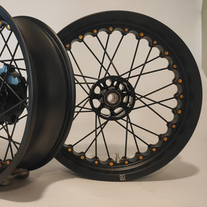 Street Bike 2.5*19 " / 4.25*17" Tubeless Spoked Wheels Jantes Set Fit for R1250GS Full Black Wheels - Product Image 3