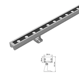 18W 24W 36W 48W Pencahayaan Facade Bangunan Arsitektural DMX Cahaya Linear LED Lampu Dinding RGB Beralamat