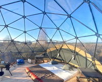 Tente igloo géomantique transparente, jardin d'extérieur, usine