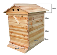 USMILEPET Casa de Colmena Automática de Madera para Abejas, Casa Automática para Abejas de Miel, Equipo de Apicultura, Colmena de Flujo Automático